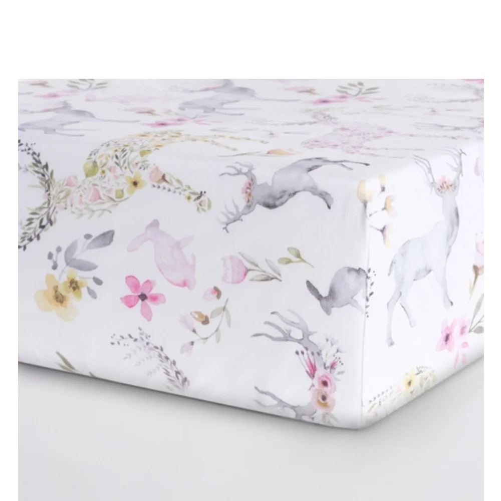 Oilo Fawn Jersey Crib Sheet- Blush - Picture 4 of 9
